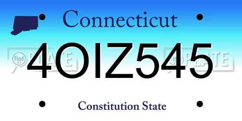 4OIZ545 Connecticut License Plate