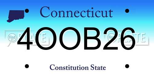 4OOB26 Connecticut License Plate