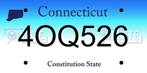 4OQ526 Connecticut License Plate