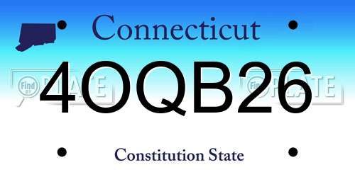 4OQB26 Connecticut License Plate
