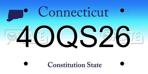4OQS26 Connecticut License Plate