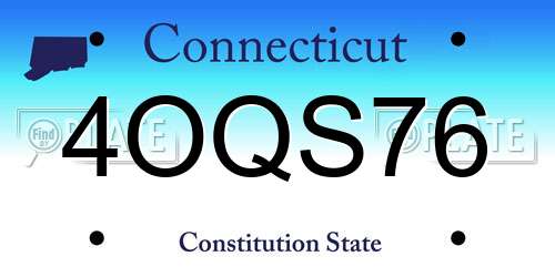 4OQS76 Connecticut License Plate