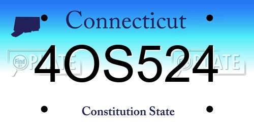 4OS524 Connecticut License Plate