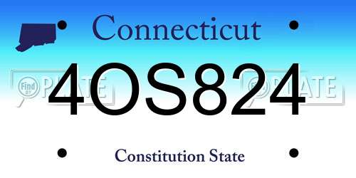 4OS824 Connecticut License Plate