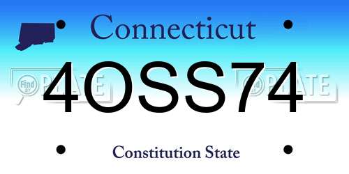 4OSS74 Connecticut License Plate