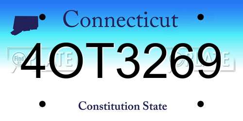 4OT3269 Connecticut License Plate