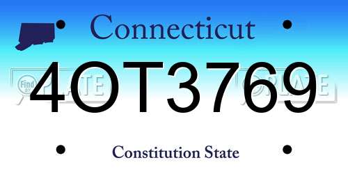 4OT3769 Connecticut License Plate