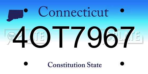 4OT7967 Connecticut License Plate