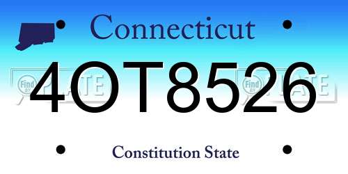 4OT8526 Connecticut License Plate