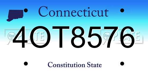 4OT8576 Connecticut License Plate