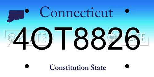 4OT8826 Connecticut License Plate