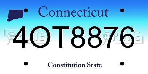 4OT8876 Connecticut License Plate