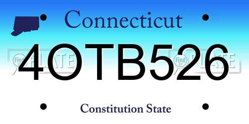 4OTB526 Connecticut License Plate