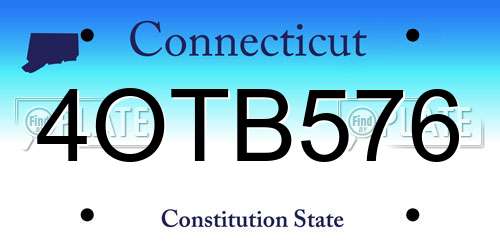 4OTB576 Connecticut License Plate
