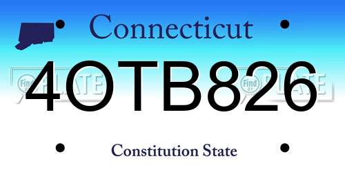 4OTB826 Connecticut License Plate