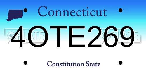 4OTE269 Connecticut License Plate