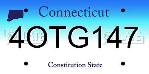 4OTG147 Connecticut License Plate