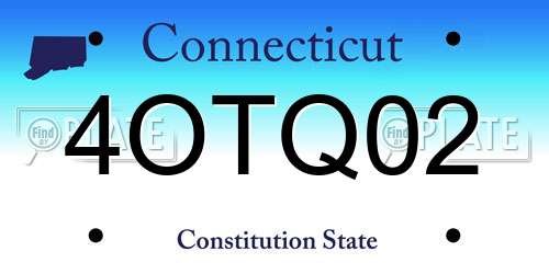 4OTQ02 Connecticut License Plate