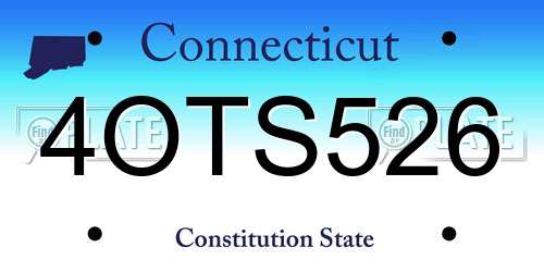 4OTS526 Connecticut License Plate