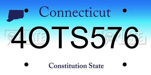 4OTS576 Connecticut License Plate