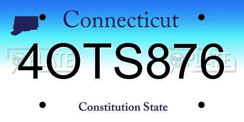 4OTS876 Connecticut License Plate