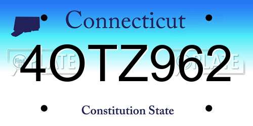 4OTZ962 Connecticut License Plate
