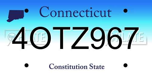 4OTZ967 Connecticut License Plate
