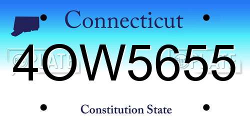 4OW5655 Connecticut License Plate