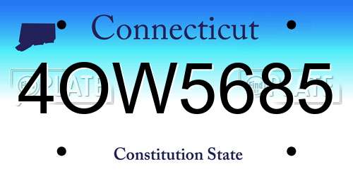4OW5685 Connecticut License Plate