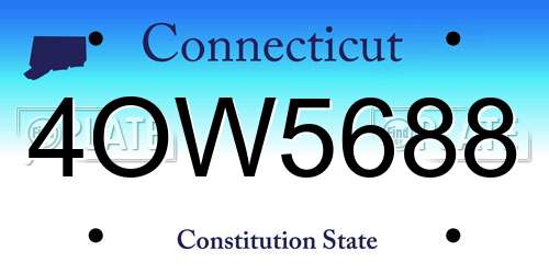 4OW5688 Connecticut License Plate