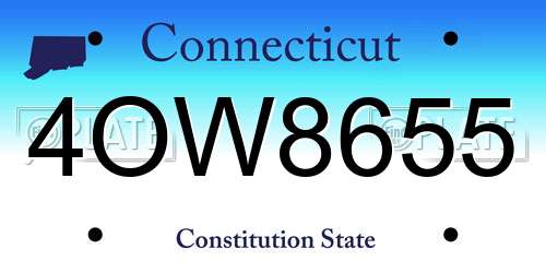 4OW8655 Connecticut License Plate