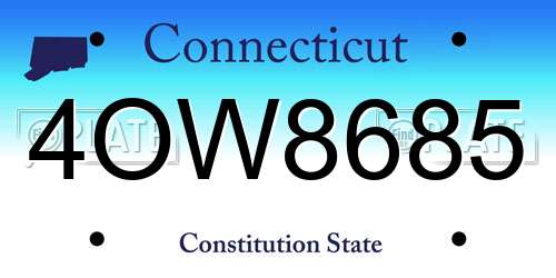 4OW8685 Connecticut License Plate