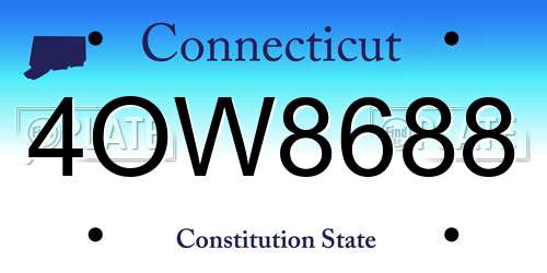 4OW8688 Connecticut License Plate