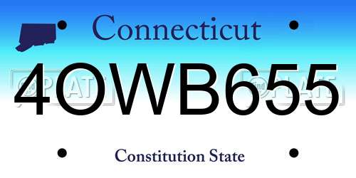 4OWB655 Connecticut License Plate