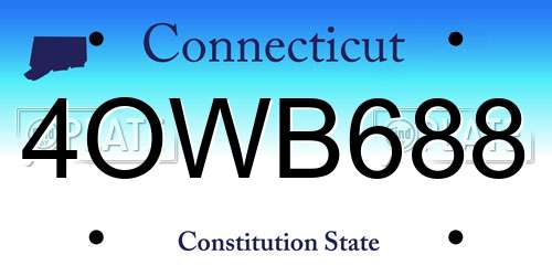 4OWB688 Connecticut License Plate
