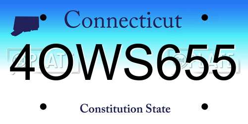 4OWS655 Connecticut License Plate