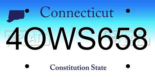4OWS658 Connecticut License Plate