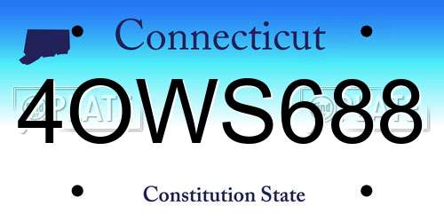 4OWS688 Connecticut License Plate
