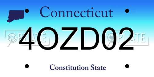 4OZD02 Connecticut License Plate