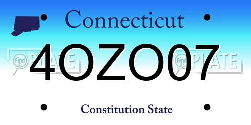 4OZO07 Connecticut License Plate