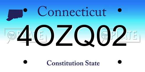 4OZQ02 Connecticut License Plate
