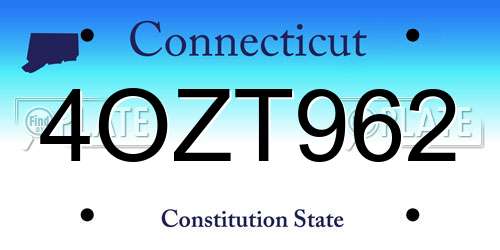 4OZT962 Connecticut License Plate