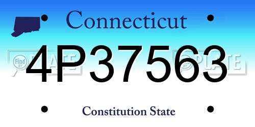 4P37563 Connecticut License Plate