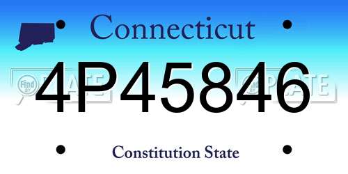 4P45846 Connecticut License Plate