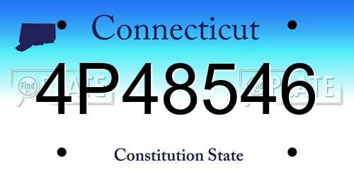 4P48546 Connecticut License Plate