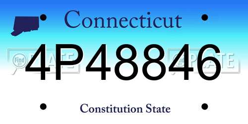 4P48846 Connecticut License Plate
