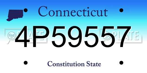 4P59557 Connecticut License Plate