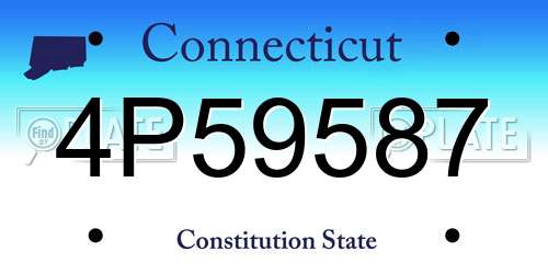 4P59587 Connecticut License Plate