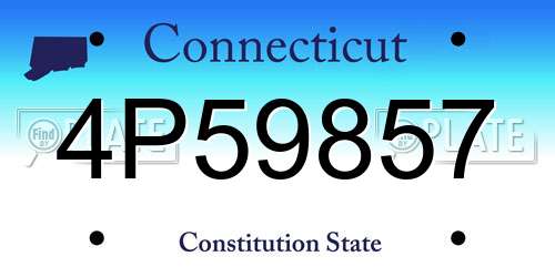 4P59857 Connecticut License Plate