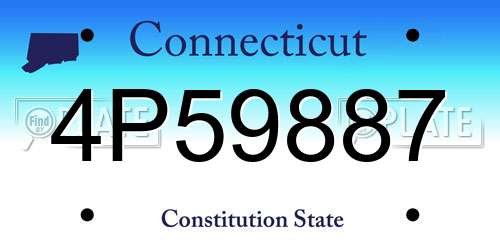 4P59887 Connecticut License Plate
